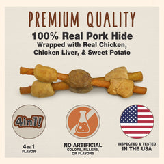 Cadet Gourmet Shish Kabob sweet potato core, wholesome texture for chewing satisfaction.