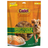 Cadet Gourmet Sweet Potato Wraps pack shot showing a wholesome protein-rich reward for training.