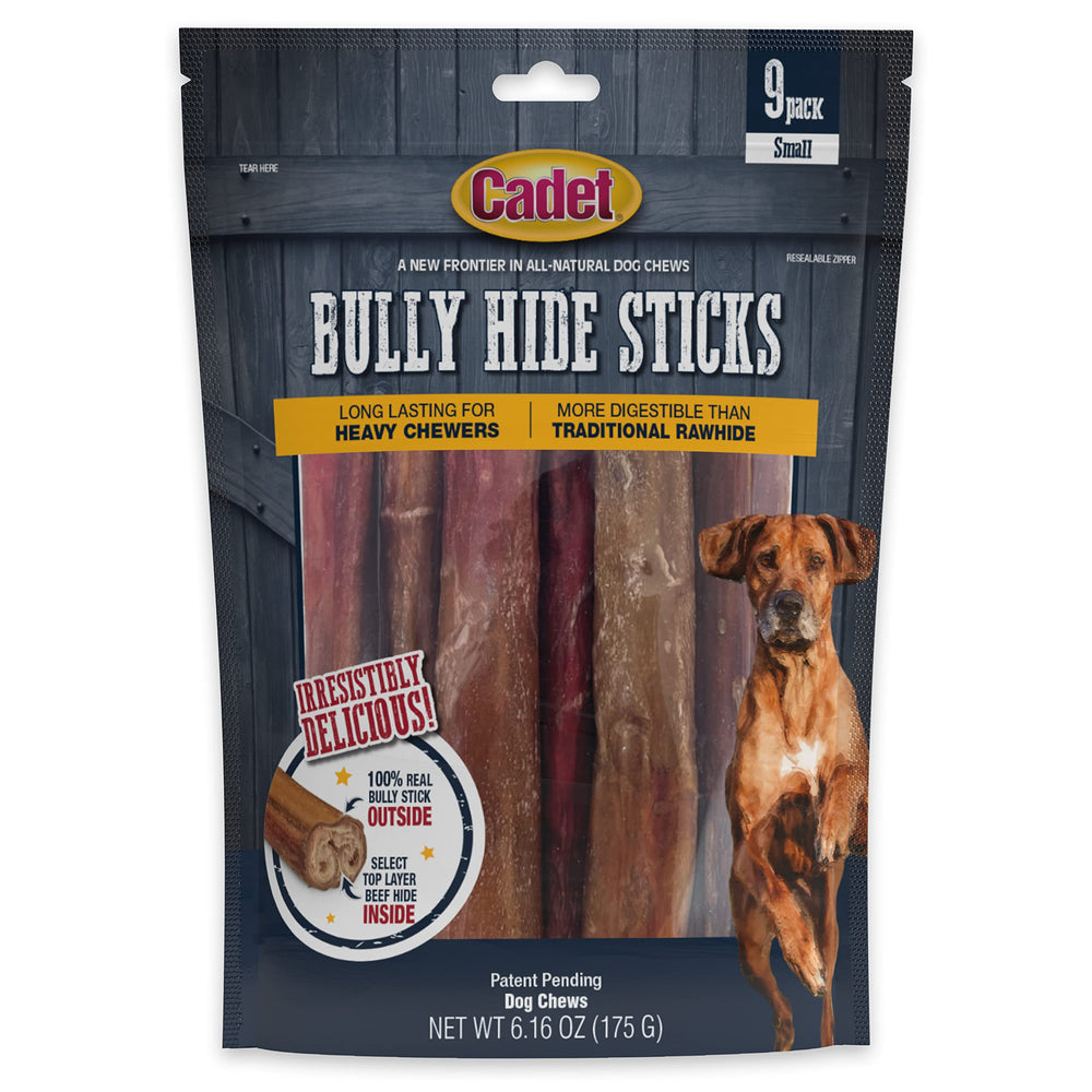 Cadet Palitos Bully Hide - Presentación para perros pequeños, masticación agradable.