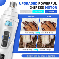 CADOLS device shows three grinding wheels for versatile nail care.