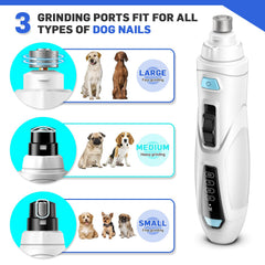 CADOLS nail grinder with two LED lights illuminating the nail bed for precise trimming.