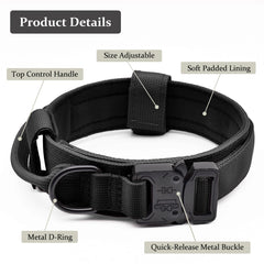 CADONO tactical dog collar control handle closeup for training sessions
