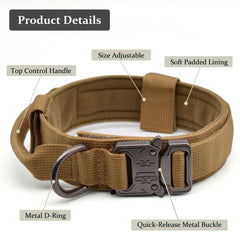 CADONO Tactical Dog Collar control handle enables safer training and controlled walks.