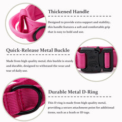 CADONO Tactical Dog Collar pink nylon strap closeup highlights durable fabric and rugged stitching for daily use.
