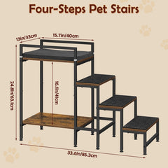 CADUKE dog bunk beds with stairs shown assembled for easy access.