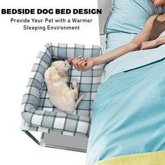 Caghash bedside cosleeper pillow-extension view shows extended support for cozy leaning