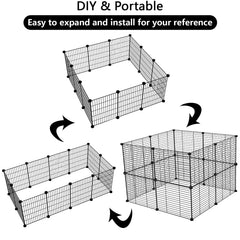 C&AHOME Pet Playpen non-slip mats protect floors and reduce slipping.