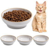 Caigmo cat bowls 3-pack front view; porcelain finish for easy cleaning.