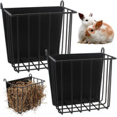 CAIQINLI 2pcs rabbit hay feeder with heavy-duty metal frame reduces hay waste