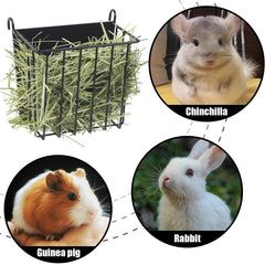 CAIQINLI bunny hay feeder with hook design for quick cage mounting