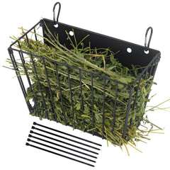 CAIQINLI Rabbit Hay Feeder with heavy-duty frame keeps hay tidy.