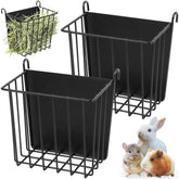 CAIQINLI rabbit hay rack with heavy-duty metal frame, two-pack for organized feeding