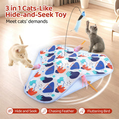 CaitPal interactive cat toy feathers move to trigger pouncing and play.