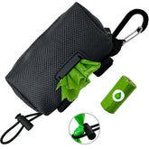 CAKOVANO dog poop bag holder attached to leash with secure clip for easy access.