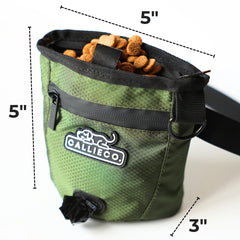 Callieco pouch built-in poop bag dispenser keeps bags ready on the go