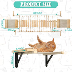 Calmbee Cat Wall Shelves hammock provides a comfy resting spot mid-wall.