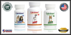 Calmkeen 60-count packaging image shows budget-friendly pet calm support