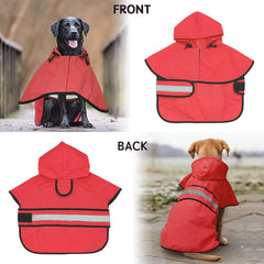 Candofly dog raincoat hooded poncho back view shows lightweight, comfortable all-day wear