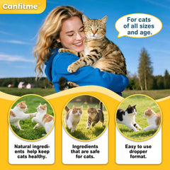 Canfitme Antibitics bacon-flavor cat image suggests tasty flavor aiding daily dosing.