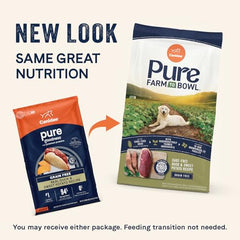 Canidae Pure Farm to Bowl duck ingredients label showing cage-free source for informed feeding.