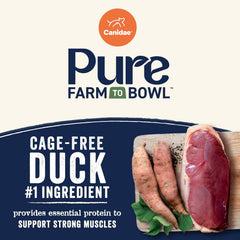 Canidae Pure Farm to Bowl regenerative farms sweet potatoes promote soil-friendly farming.