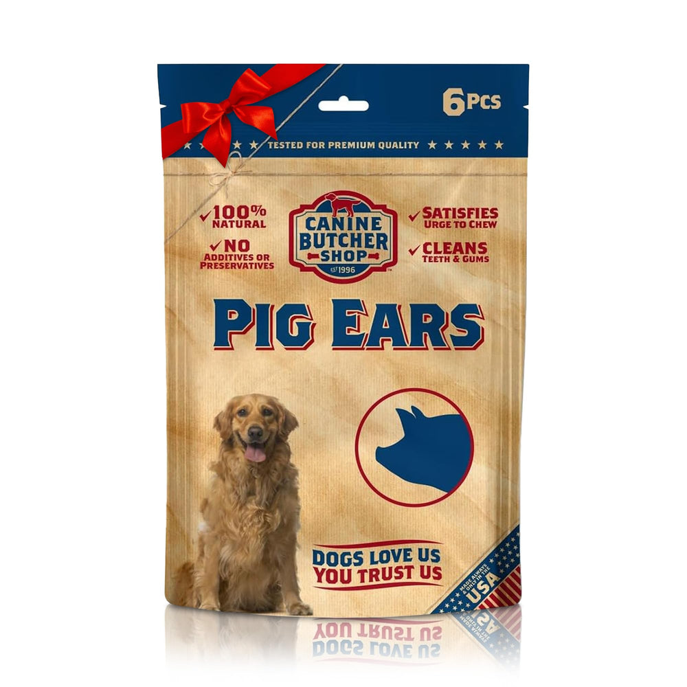 Canine Butcher Shop pig ears pack for dogs — USA-made large chews for aggressive chewers