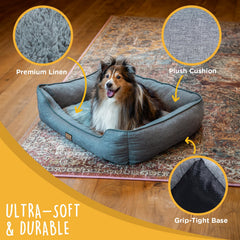 CANINE CANYON plush fabric closeup highlights soft warmth and cozy nap feel.