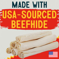 Canine Chews USA beefhide retriever rolls for durable large-dog entertainment