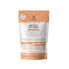 Close-up of lamb fillets texture showing natural air-dried appearance for Canine Cravers.