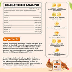 A flock with waterers uses CanineGluca Chick’n Aid for supplementation.
