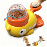 Canumer duck-shaped treat dispenser front view boosts mental engagement during play.