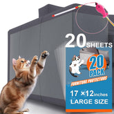 CANWUPON 20-pack clear cat scratch protector on sofa in large 17x12 size for shielding claws