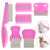 CAP HONT flea comb set six-pack full kit in pink for versatile grooming