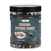 Capuca Dried River Fish in a resealable bag preserves freshness for turtles and reptiles