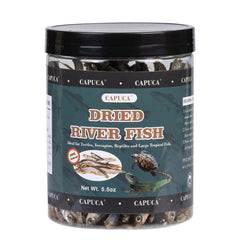 Capuca Dried River Fish in a resealable bag preserves freshness for turtles and reptiles