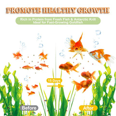 Capuca Goldfish Food natural ingredients promote nutritious feeding with no fillers