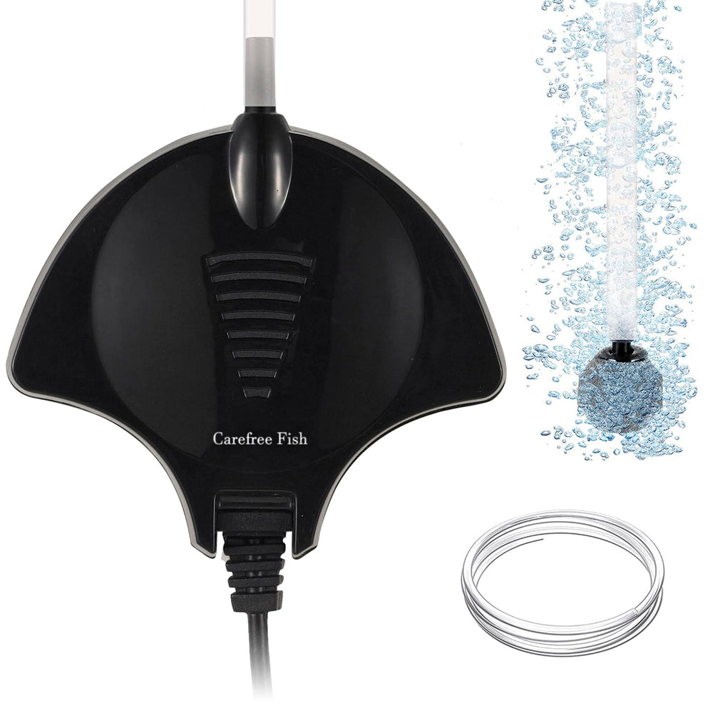 Carefree Fish 1.5W mini air pump main unit delivering quiet aeration for small tanks