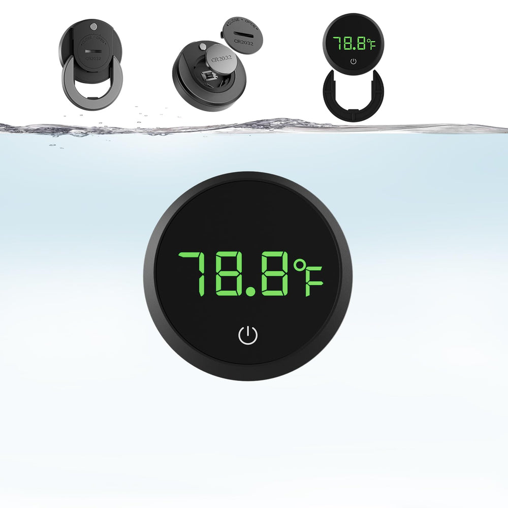 Carefree Fish aquarium digital thermometer LED display provides precise tank temps at a glance.