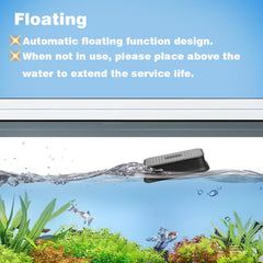Carefree Fish magnetic cleaner usage note shows safe glass-tank compatibility up to 6mm.