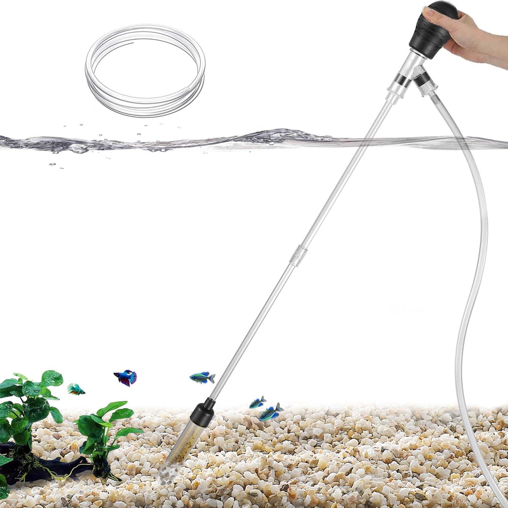 Carefree Fish gravel cleaner package shows 3-in-1 system for tank cleaning