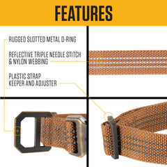 Carhartt dog collar reflective stitching enhances visibility during dawn or dusk walks.