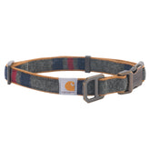 Carhartt pet collar in blanket stripe fabric, built for durability during daily adventures.