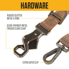Carhartt Pet Leash metal trigger-claw clasp is glove-friendly for easy winter use.