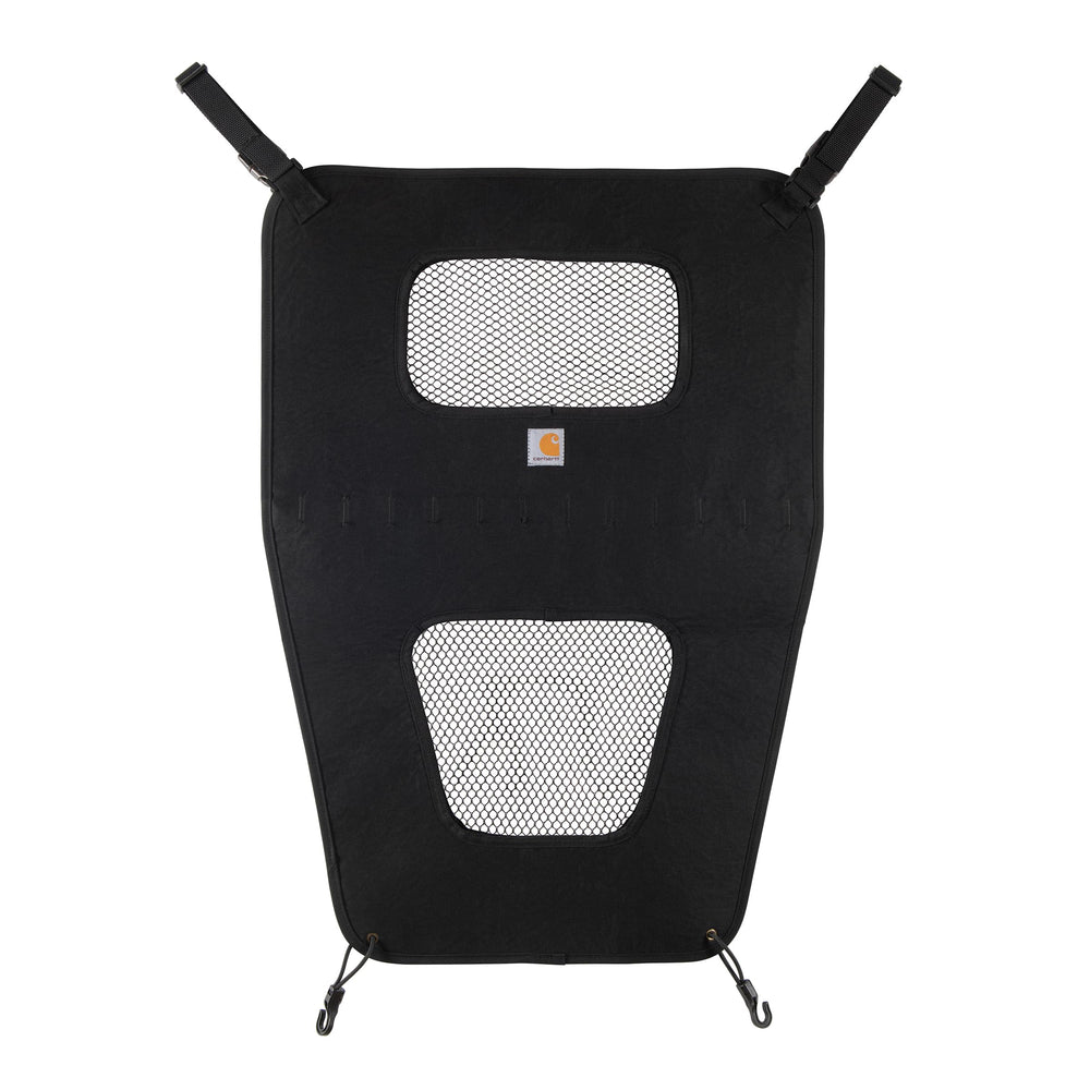 Carhartt Universal Nylon Duck Pet Barrier on front seat for safe driving.