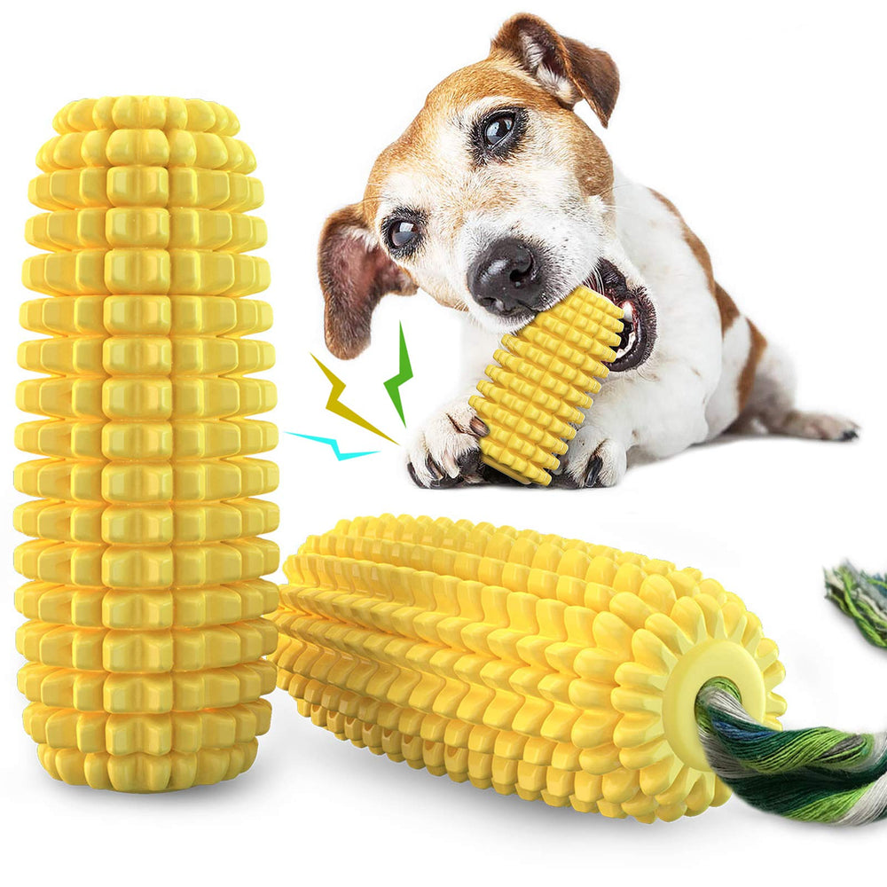 Carllg corn-stick chew toy with zigzag design for durable chewing and brushing play