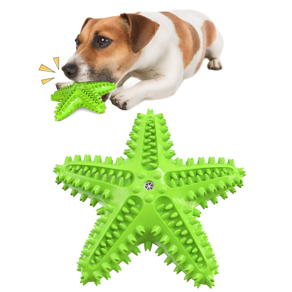Carllg starfish dog toy front view shows durable chew surface for aggressive chewers
