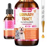 Carmelie urinary drops bottle shown for easy daily urinary support for cats and dogs.