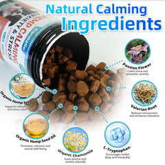 Carmelie natural ingredients no additives image emphasizing clean, grain-free calming solution