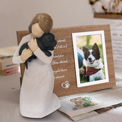 Carracci dog memorial display-shelf view demonstrates elegant decor fit for any room.