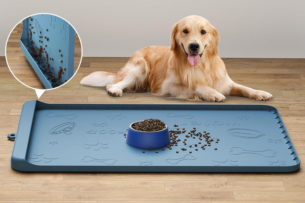 Carry360 dog food mat folded for storage and quick transport
